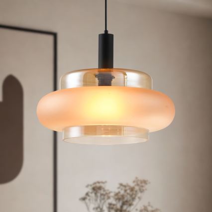 Luster na sajli BRIZI 1xE27/40W/230V bež/dimljeno