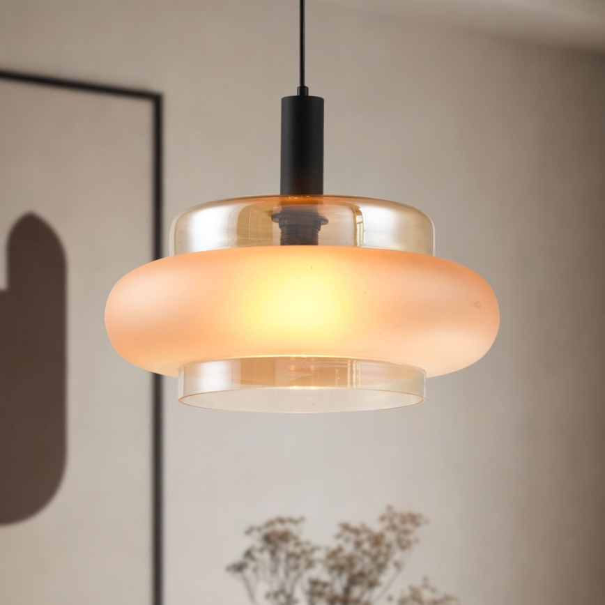 Luster na sajli BRIZI 1xE27/40W/230V bež/dimljeno