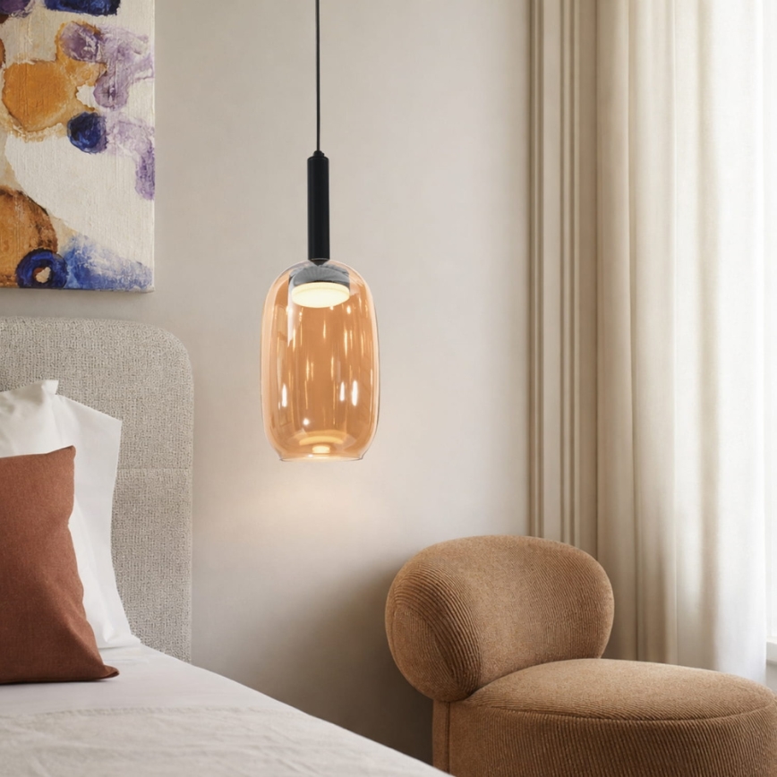 Luster na sajli BUENO 1xGX53/9W/230V, promjer 15 cm, dimno-smeđa