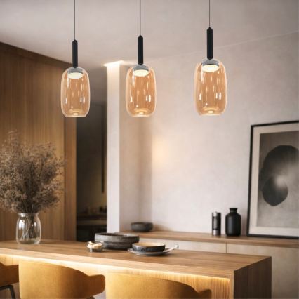 Luster na sajli BUENO 1xGX53/9W/230V, promjer 15 cm, dimno-smeđa