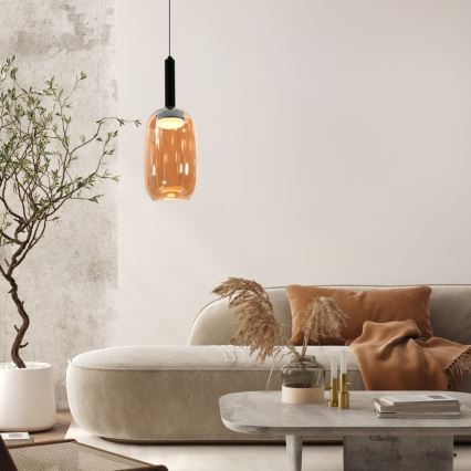 Luster na sajli BUENO 1xGX53/9W/230V, promjer 15 cm, dimno-smeđa