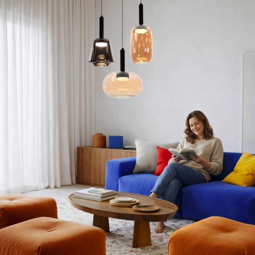 Luster na sajli BUENO 1xGX53/9W/230V Ø 25 cm, zadimljeno bež