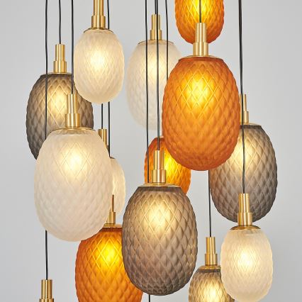 Luster na sajli CACTUS 16xG9/5W/230V bakrena/siva/bijela