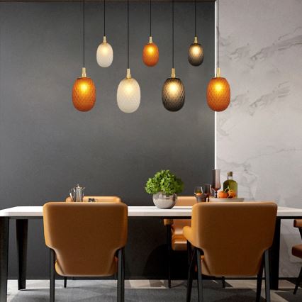 Luster na sajli CACTUS 7xG9/5W/230V bakrena/siva/bijela