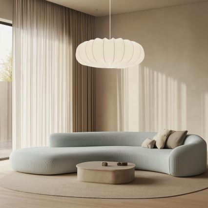Luster na sajli CAFEE 1xE27/40W/230V, promjer 66 cm, bijela