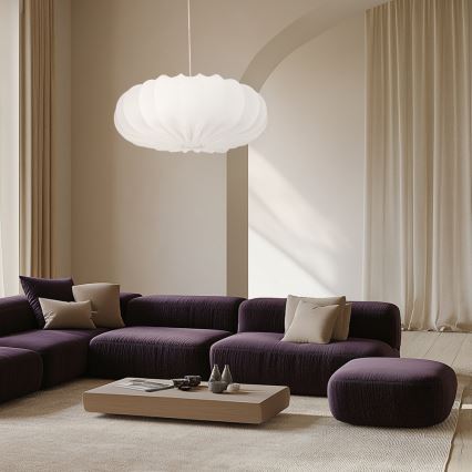 Luster na sajli CAFEE 1xE27/40W/230V, promjer 66 cm, bijela
