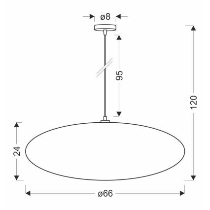 Luster na sajli CAFEE 1xE27/40W/230V, promjer 66 cm, bijela