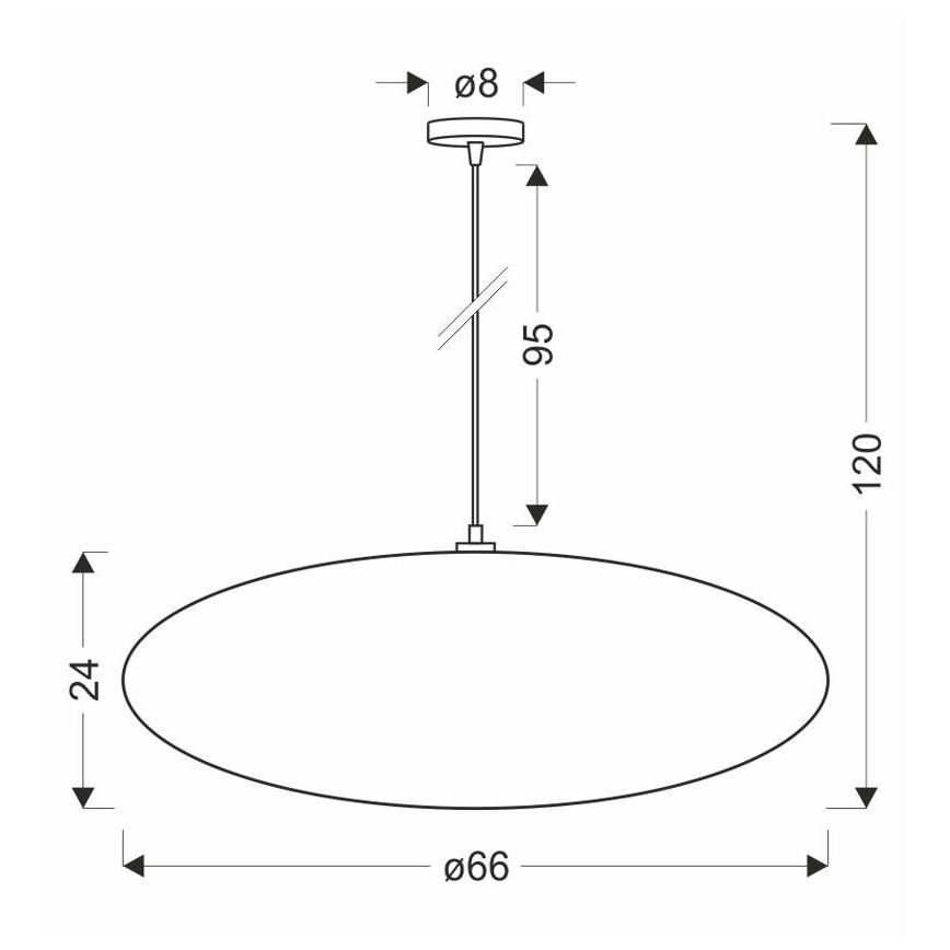 Luster na sajli CAFEE 1xE27/40W/230V, promjer 66 cm, bijela