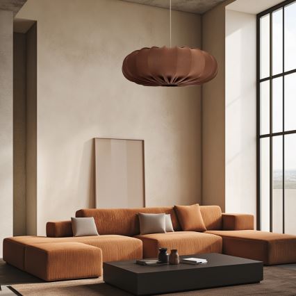 Luster na sajli CAFEE 1xE27/40W/230V, promjer 66 cm, smeđa