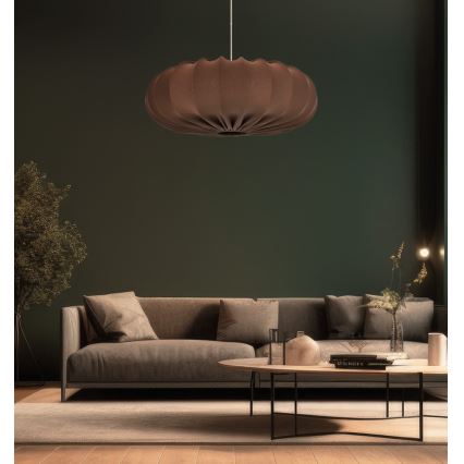 Luster na sajli CAFEE 1xE27/40W/230V, promjer 66 cm, smeđa