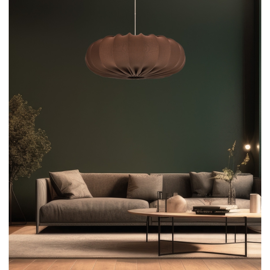 Luster na sajli CAFEE 1xE27/40W/230V, promjer 66 cm, smeđa