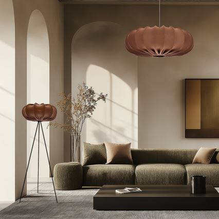 Luster na sajli CAFEE 1xE27/40W/230V, promjer 66 cm, smeđa