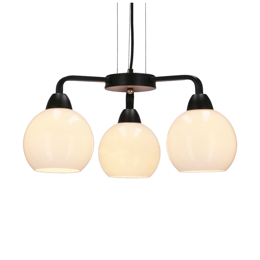Luster na sajli CALDERA 3xE27/60W/230V crna