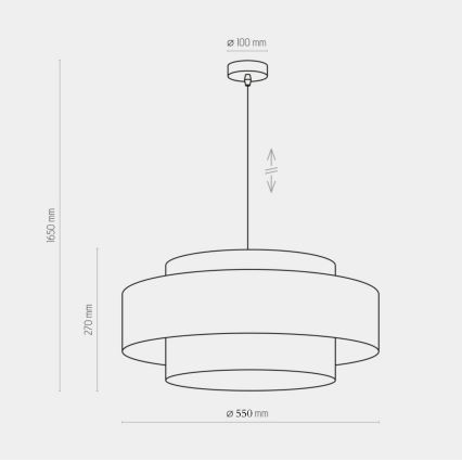 Luster na sajli CALISTO 1xE27/25W/230V zlatna/crna