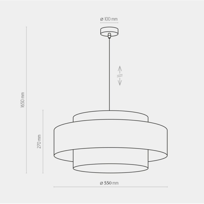 Luster na sajli CALISTO 1xE27/25W/230V zlatna/crna