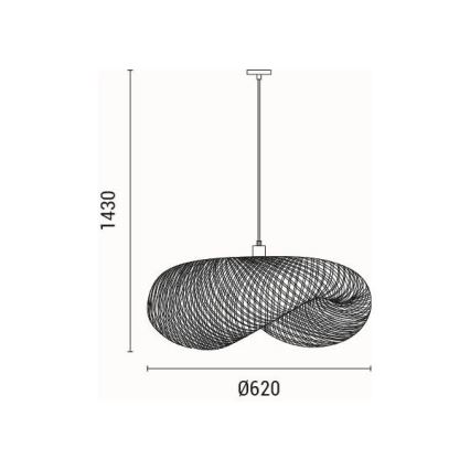 Luster na sajli CALYPSO 1xE27/15W/230V bambus