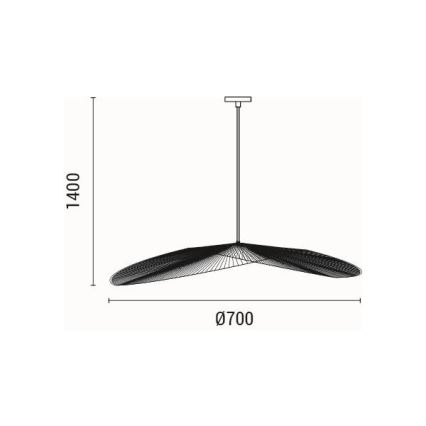 Luster na sajli CALYPSO 1xE27/40W/230V pr. 70 cm bambus