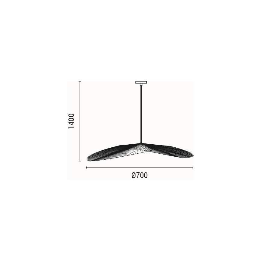 Luster na sajli CALYPSO 1xE27/40W/230V pr. 70 cm bambus