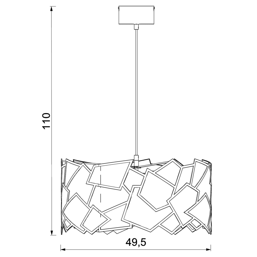 Luster na sajli CAMO 3xE27/15W/230V crna