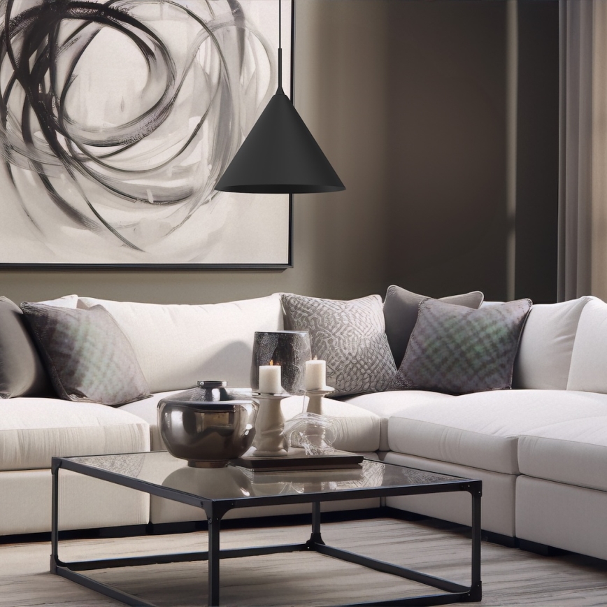 Luster na sajli CAPITAL 1xGX53/15W/230V Ø 32 cm crni