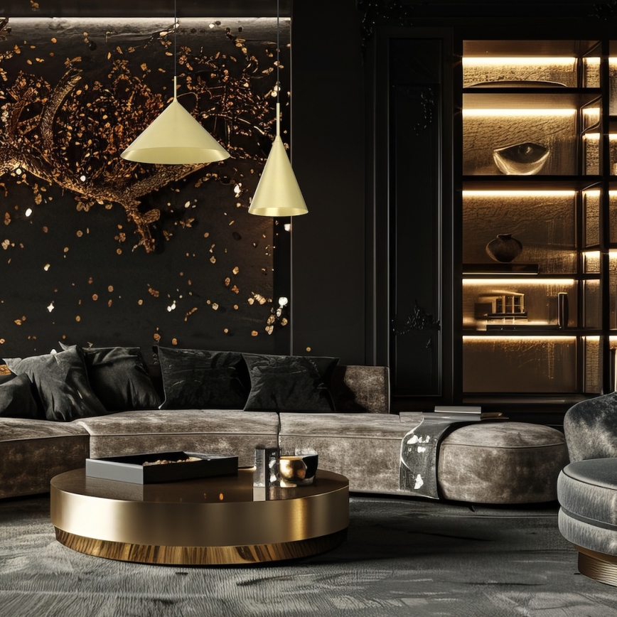 Luster na sajli CAPITAL 1xGX53/15W/230V Ø 46 cm zlatni