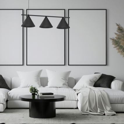 Luster na sajli CAPITAL 3xGX53/15W/230V crni