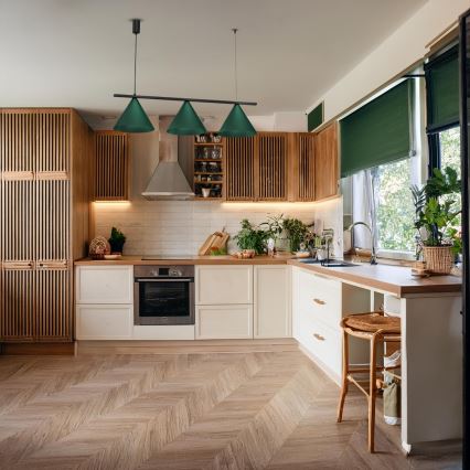 Luster na sajli CAPITAL 3xGX53/15W/230V zeleni