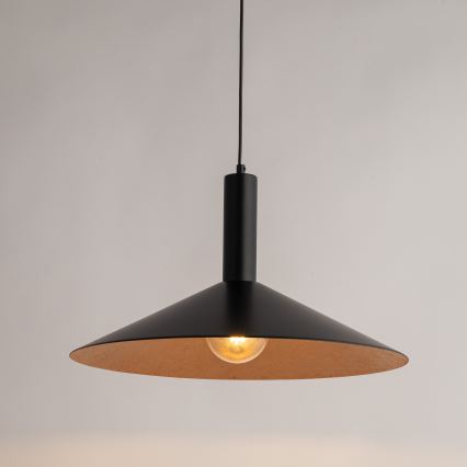 Luster na sajli CAPRI 1xE27/15W/230V pr. 50 cm crna/bakrena