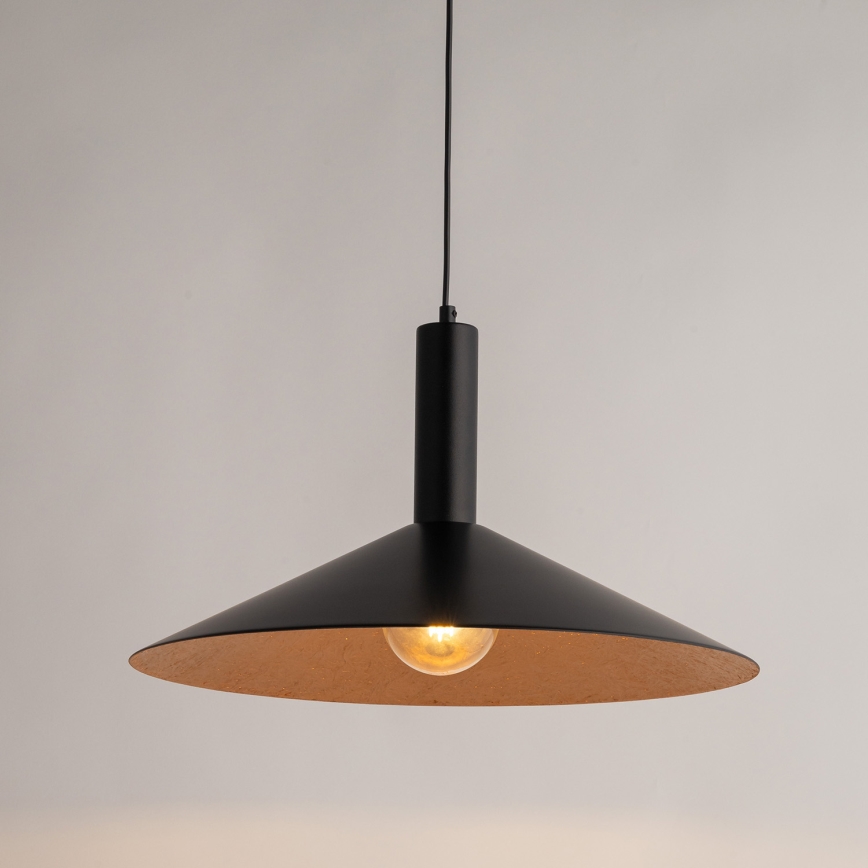 Luster na sajli CAPRI 1xE27/15W/230V pr. 50 cm crna/bakrena