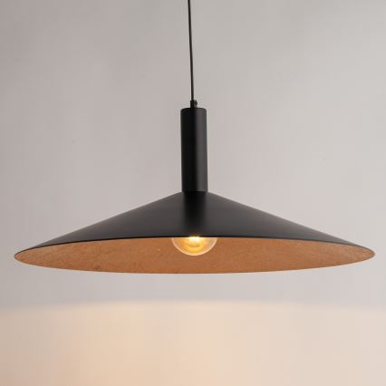 Luster na sajli CAPRI 1xE27/15W/230V pr. 70 cm crna/bakrena