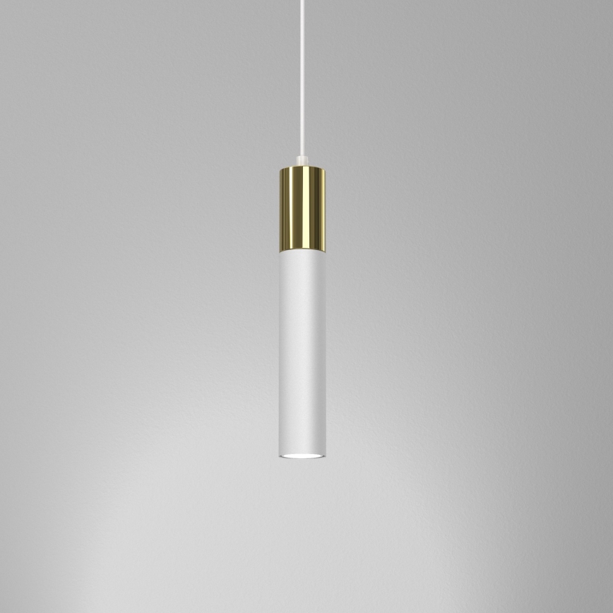 Luster na sajli CASSA 1xGU10/8W/230V bijela/zlatna