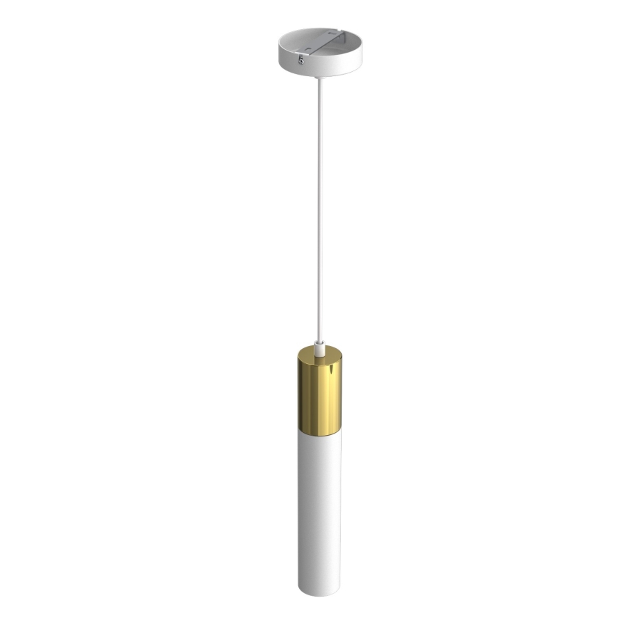 Luster na sajli CASSA 1xGU10/8W/230V bijela/zlatna