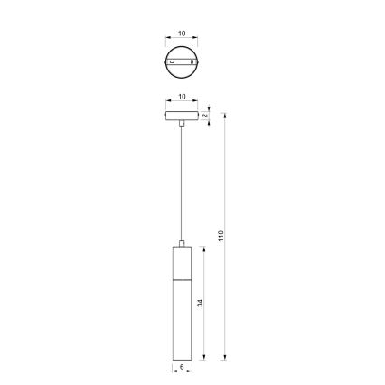 Luster na sajli CASSA 1xGU10/8W/230V bijela/zlatna