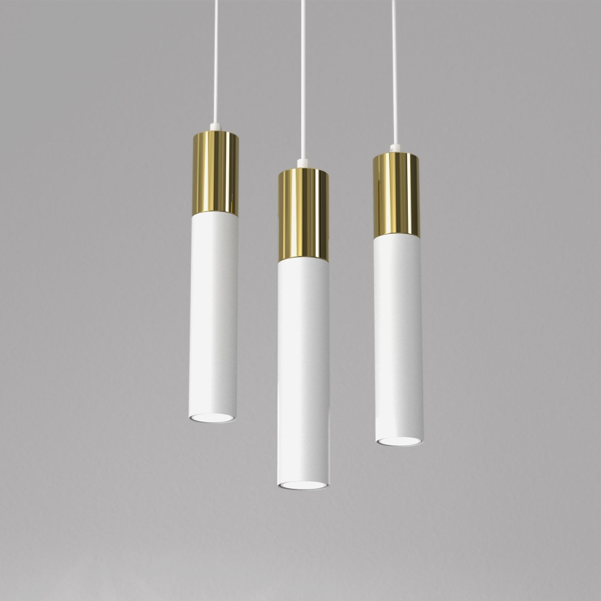 Luster na sajli CASSA 3xGU10/8W/230V bijela/zlatna
