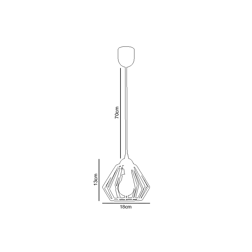 Luster na sajli CEED 1xE27/60W/230V crna