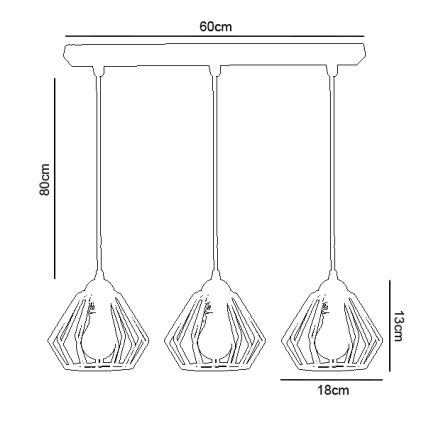 Luster na sajli CEED 3xE27/60W/230V bijela