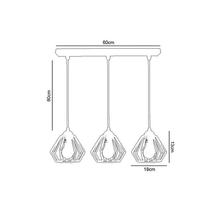 Luster na sajli CEED 3xE27/60W/230V bijela