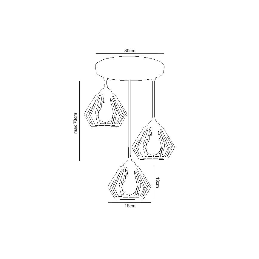 Luster na sajli CEED 3xE27/60W/230V siva