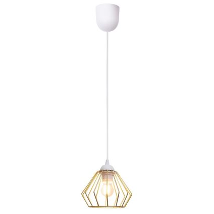 Luster na sajli CEED GOLD 1xE27/60W/230V pr. 17,5 cm bijela/zlatna