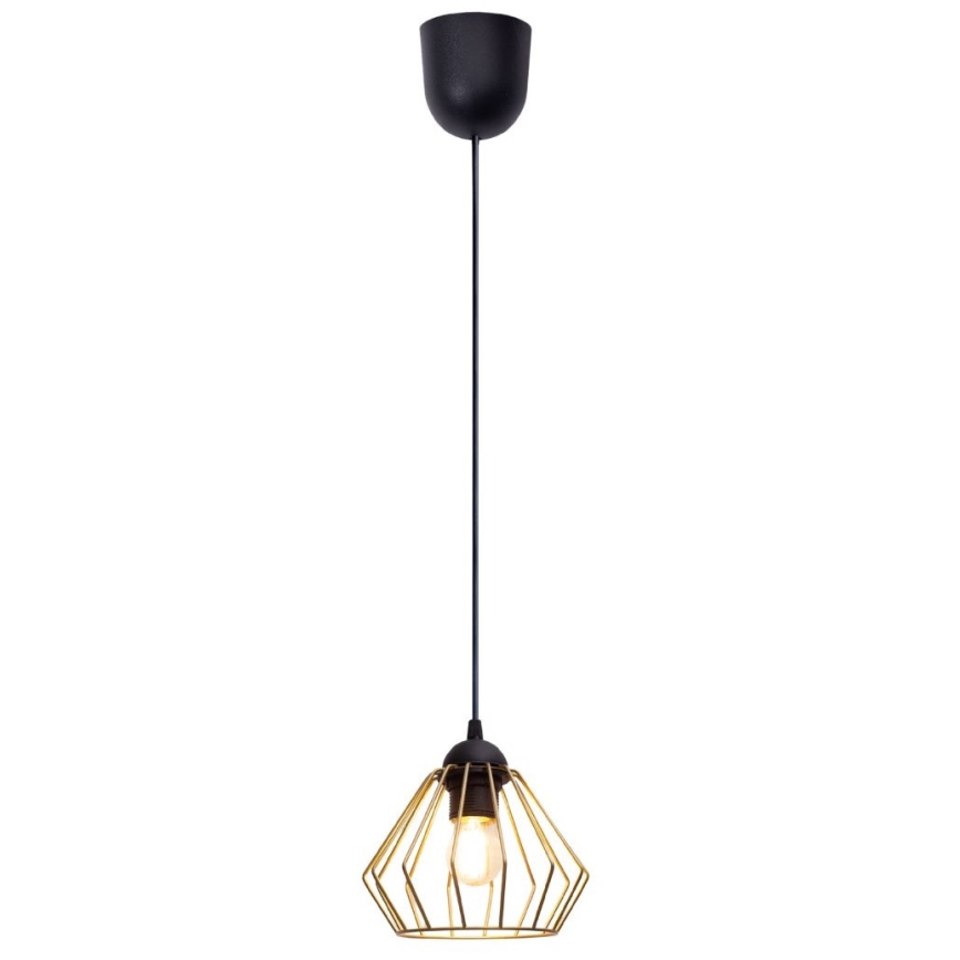 Luster na sajli CEED GOLD 1xE27/60W/230V pr. 17,5 cm crna/zlatna