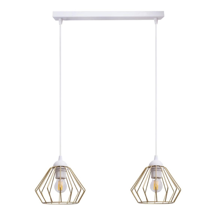 Luster na sajli CEED GOLD 2xE27/60W/230V bijela/zlatna