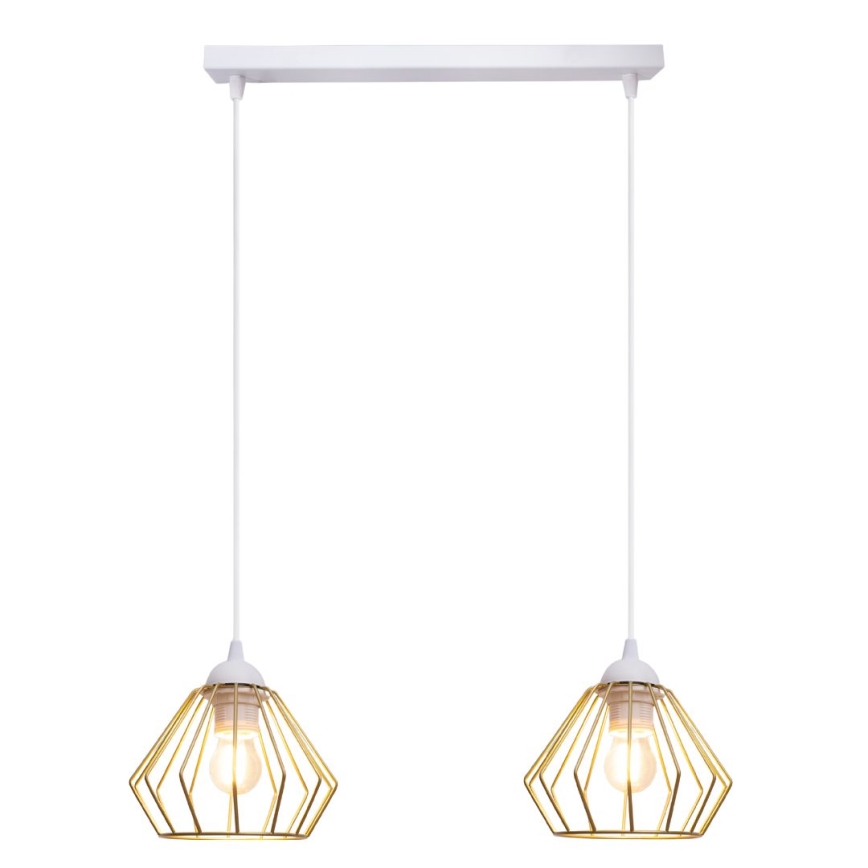 Luster na sajli CEED GOLD 2xE27/60W/230V bijela/zlatna