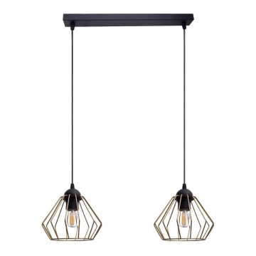 Luster na sajli CEED GOLD 2xE27/60W/230V crna/zlatna