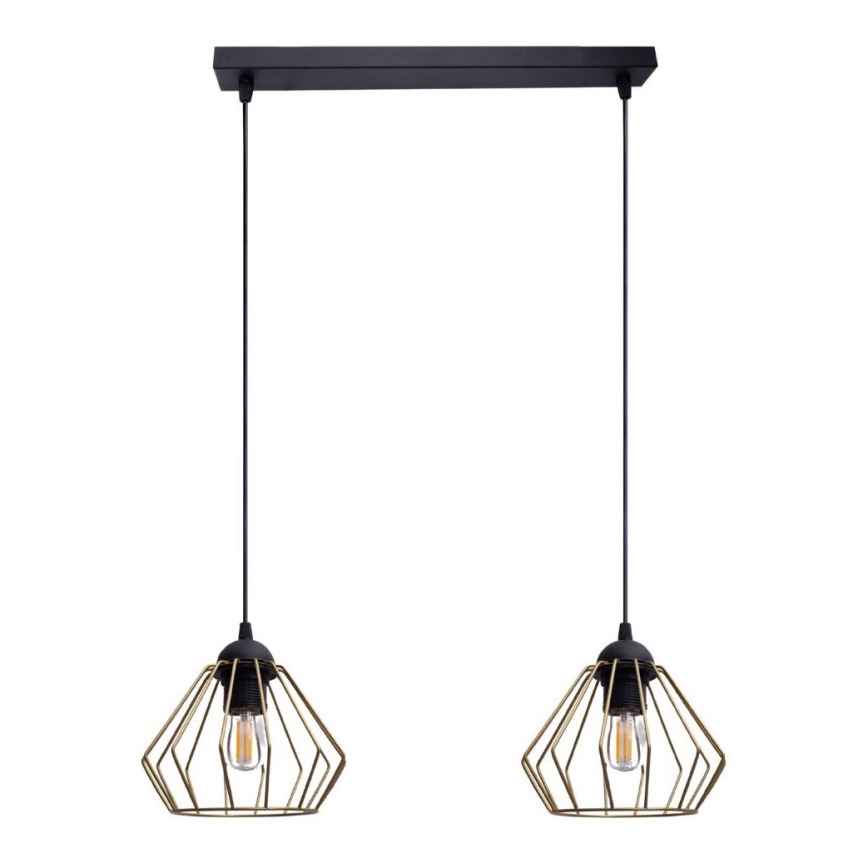 Luster na sajli CEED GOLD 2xE27/60W/230V crna/zlatna