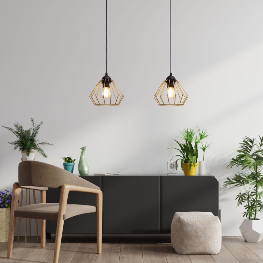 Luster na sajli CEED GOLD 2xE27/60W/230V crna/zlatna