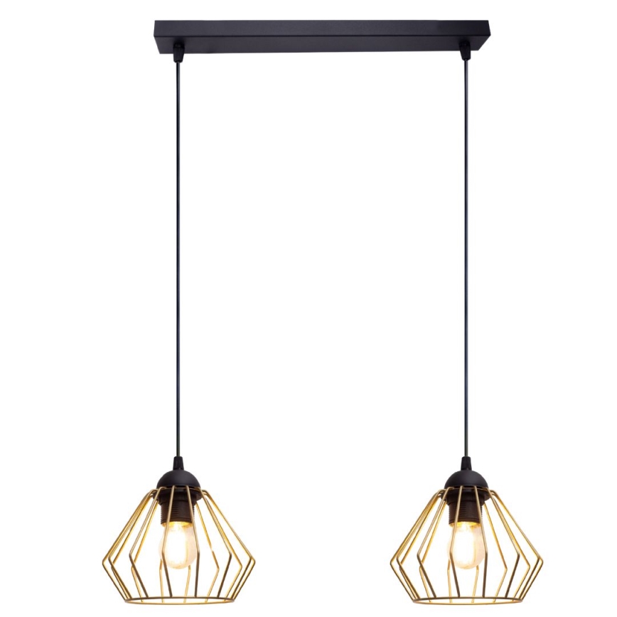 Luster na sajli CEED GOLD 2xE27/60W/230V crna/zlatna