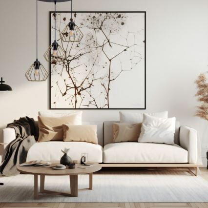 Luster na sajli CEED GOLD 3xE27/60W/230V pr. 45 cm crna/zlatna