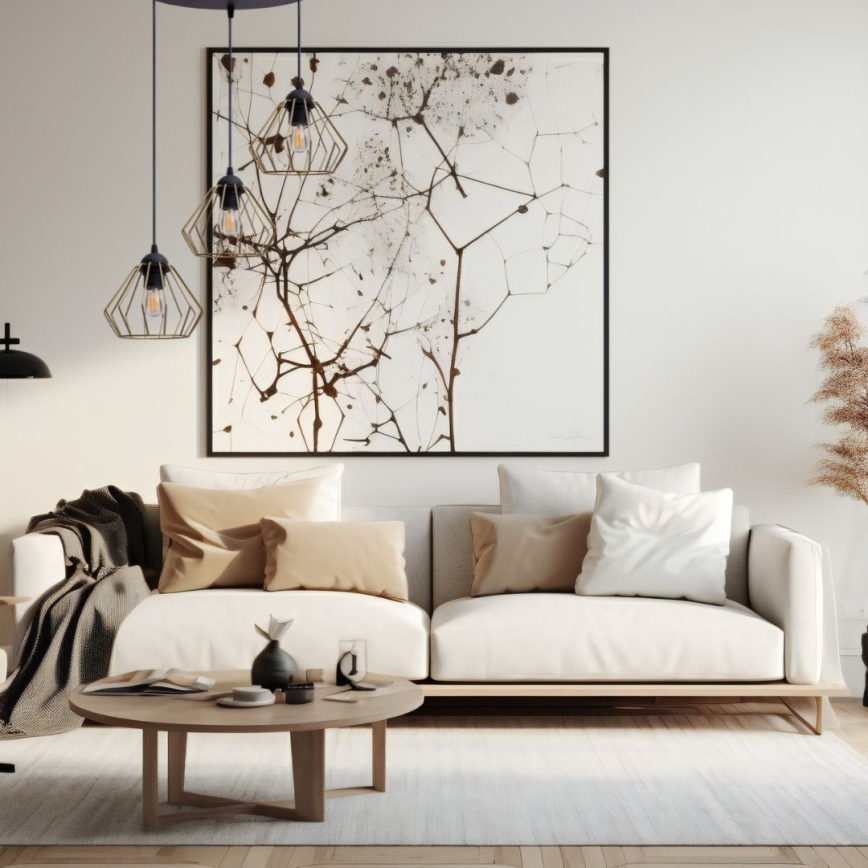 Luster na sajli CEED GOLD 3xE27/60W/230V pr. 45 cm crna/zlatna