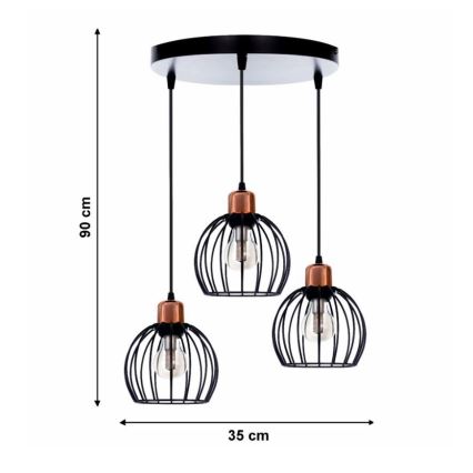 Luster na sajli CELTA 3xE27/40W/230V