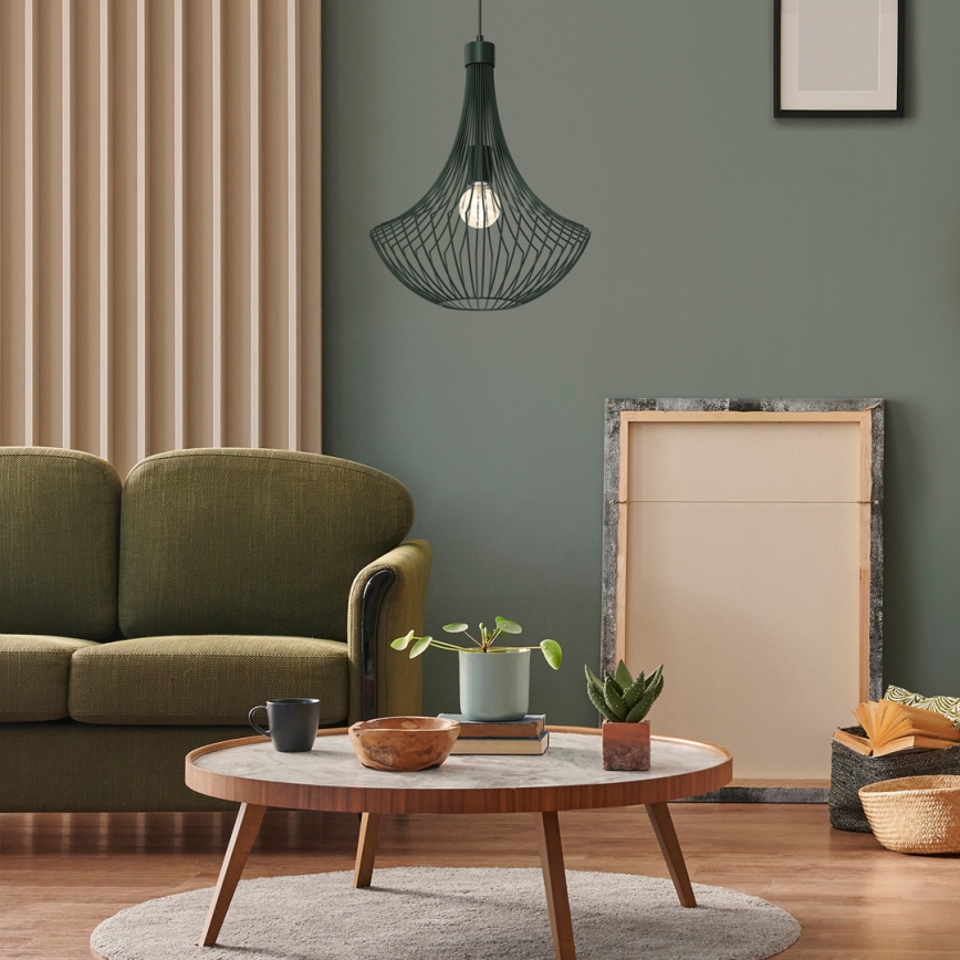 Luster na sajli CESTA 1xE27/60W/230V zelena